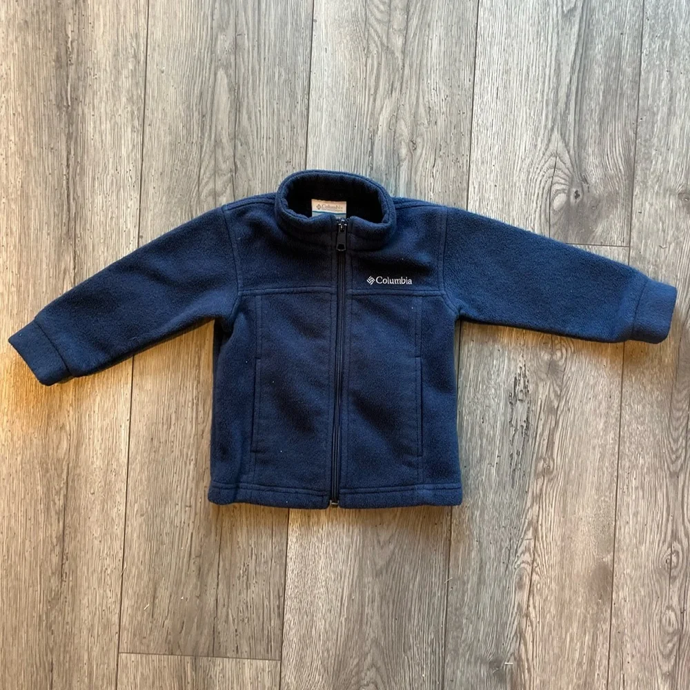 Columbia Toddler Boy’s Lightweight Fleece Full Zip Up Jacket Navy Blue 2T